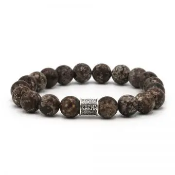 Karma heren armband 9046 Stone Age Silver Round Logo Tube (LENGTE 18-20CM