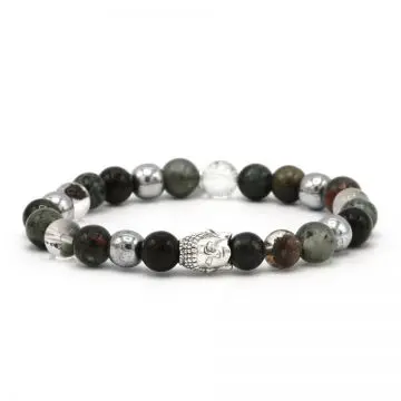 Karma heren armband Night View Silver Buddha 86946 (LENGTE 18-20CM)