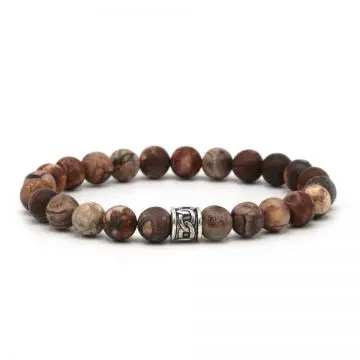 Karma heren armband Pull Up Silver Round Logo Bead 96054 (LENGTE 18-20CM)