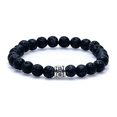 Karma heren armband The Rock Silver Cilinder 86247 (LENGTE 18-20CM)