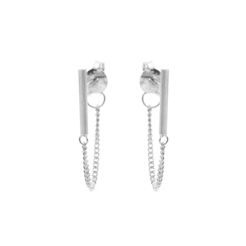 Karma oorbel Chain Tubes Round
