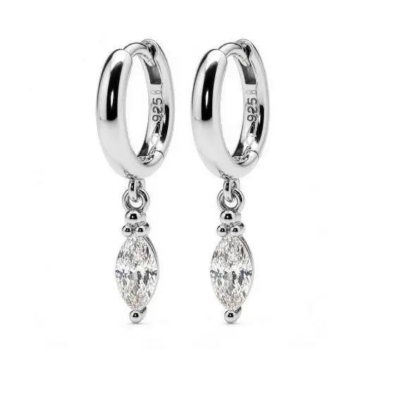 Karma Oorhangers Hinged Hoops Flore Zirconia Zilver