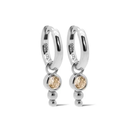 Karma Oorhangers Hinged Hoops Nina Dot Champaign