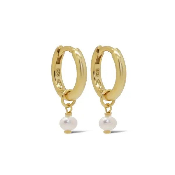 Karma Oorhangers Hinged Hoops Symbols Pixie Pearl