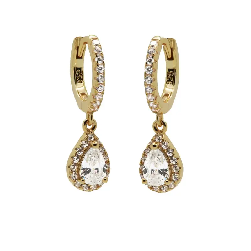Karma Oorhangers Hinged Hoops Zirconia CHLOEÊ Goldplated