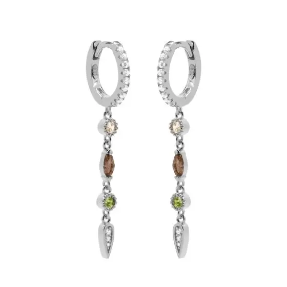 Karma Oorhangers Zirkonia Row Choco