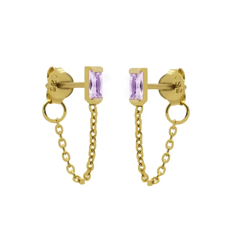 Karma Oorknoppen chain zirkonia single