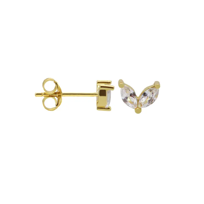 Karma Oorknoppen symbol double leaves goud