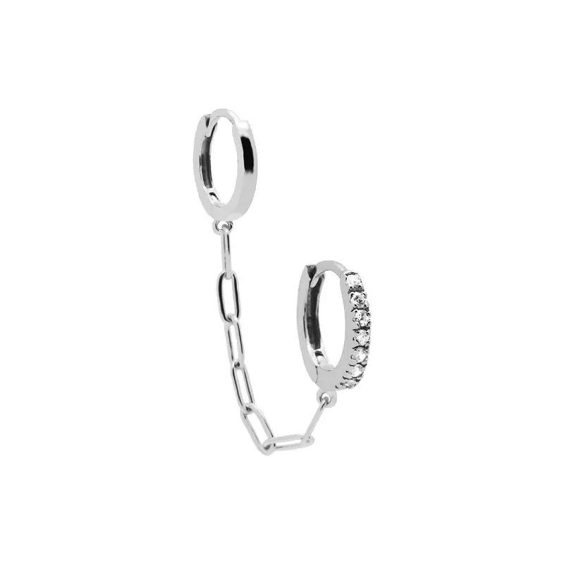 Karma Oorringen double hoop chain