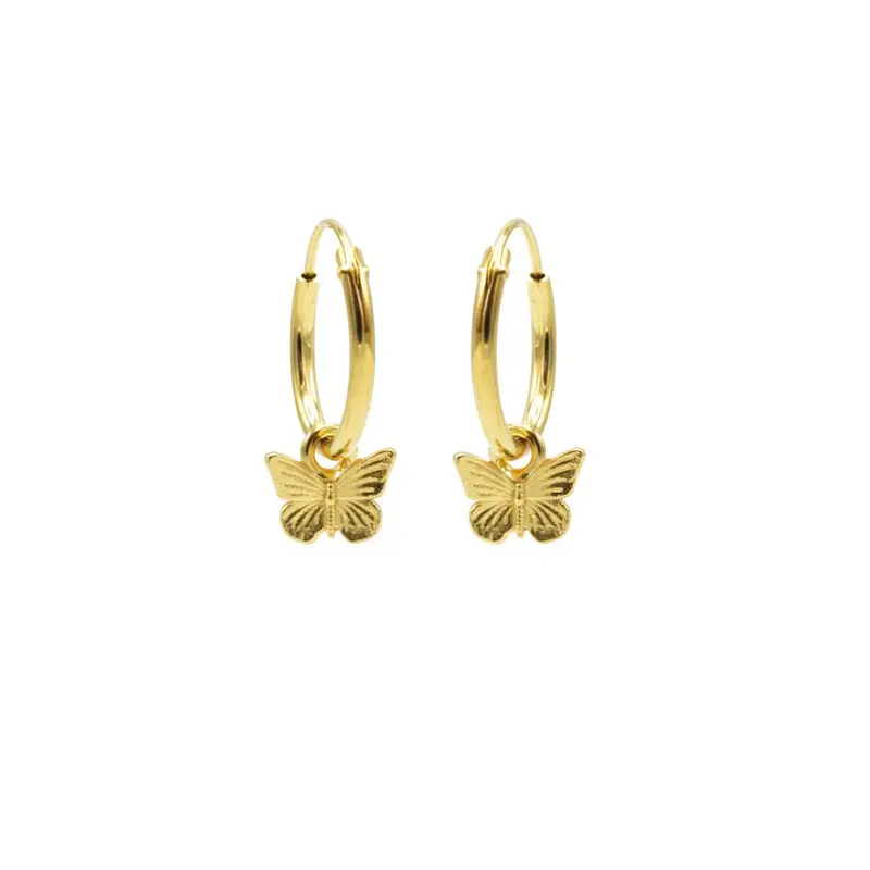Karma symbols oorbel butterfly goud