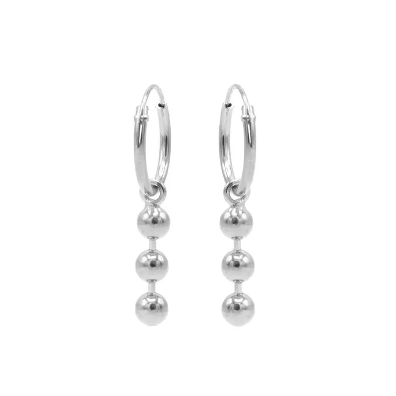 Karma Symbols oorbel Triple Chain Ball