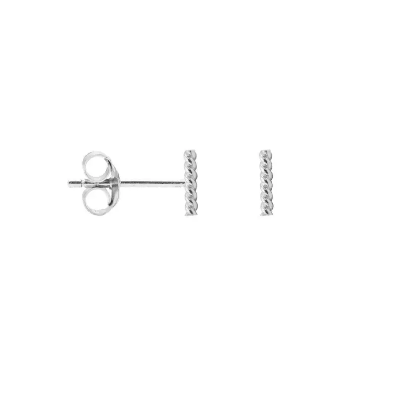 Karma Symbols Oorbel Tubes Ribbled Zilver