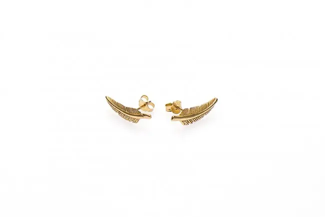 Karma Symbols Oorbel XL Feathers Goud