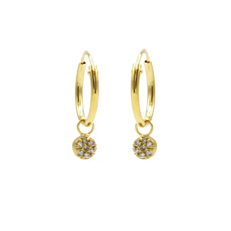 Karma Symbols oorbel Zirconia Mini Disc