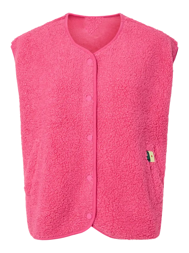 Katty teddy gilet shocking pink
