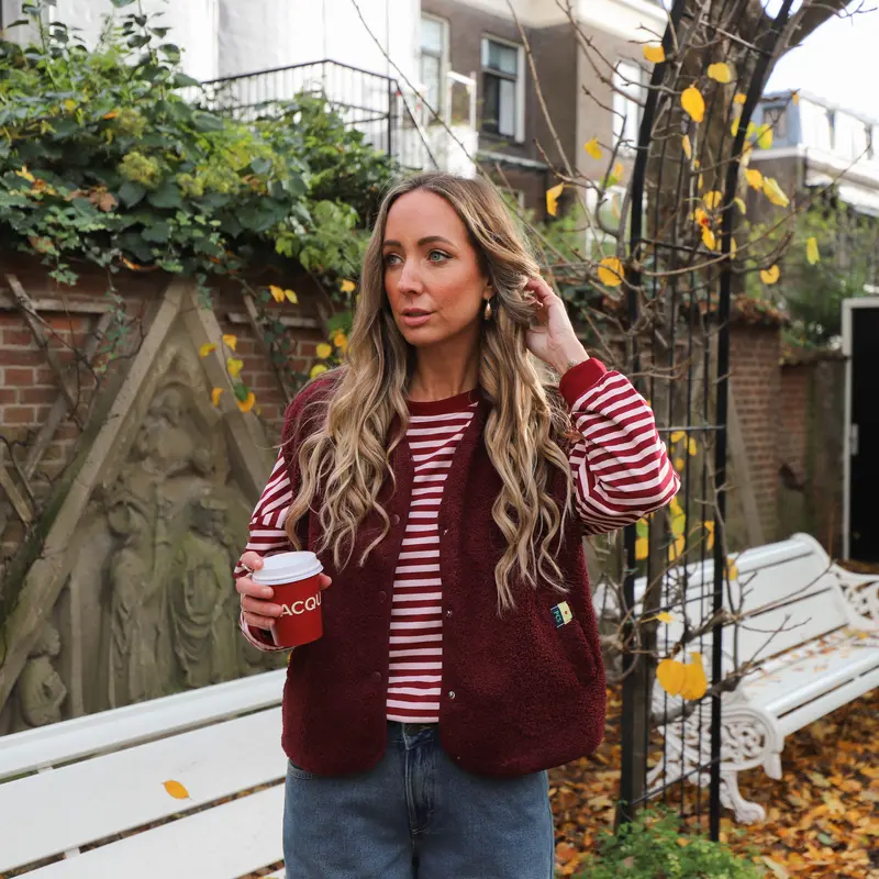 Katty teddy gilet tawny port