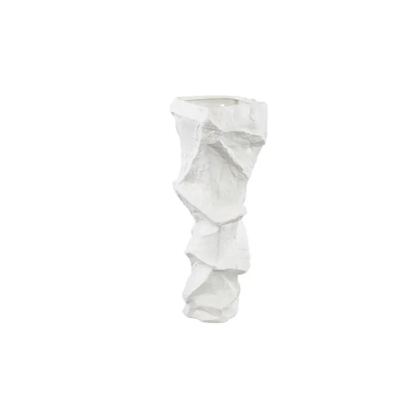 Kellie White Ceramic Organic Shaped Vase Low 15,5x38cm PTMD