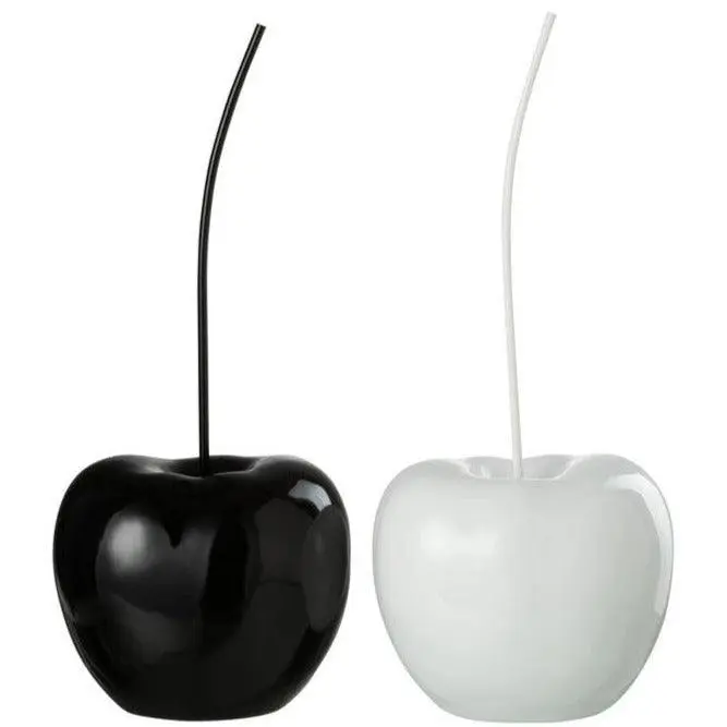 Kers Resine Blinkend Wit/Zwart Large Set Van 2