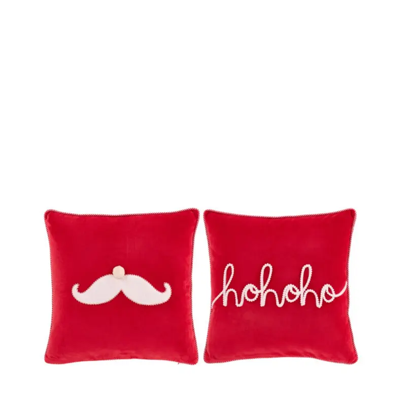 Kerst Kussens Hohoho + Santa's Snor J-Line Set van 2