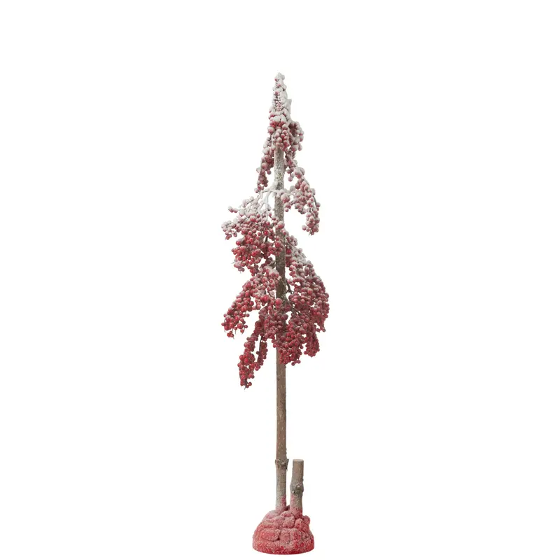 Kerstboom Decoratief Grote Bessen Rood Medium H108cm J-Line