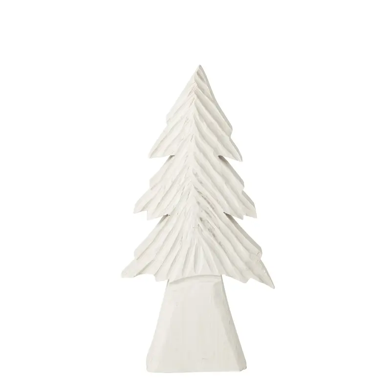 Kerstboom Gesneden Paulowniahout Gebroken Wit Medium J-Line