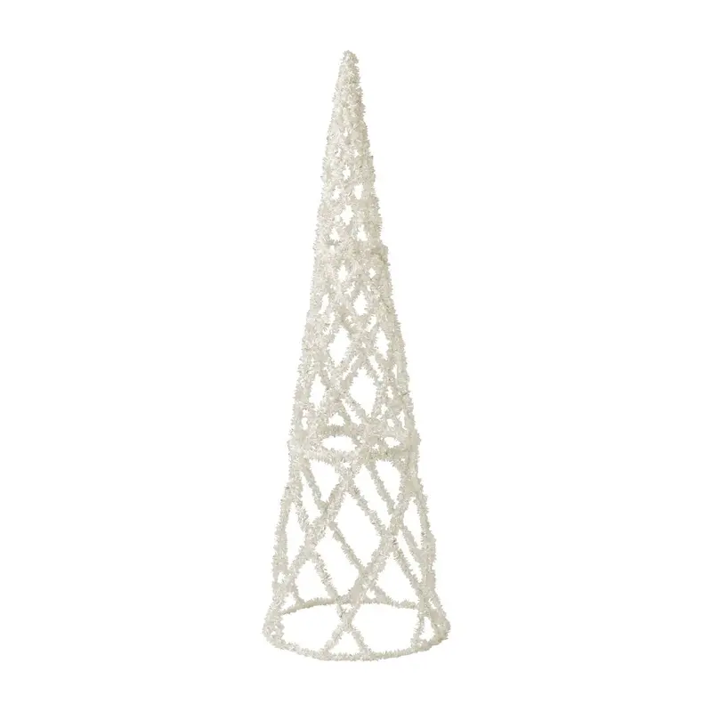 Kerstboom Kegel Klatergoud Metaal Wit Small H160cm J-Line