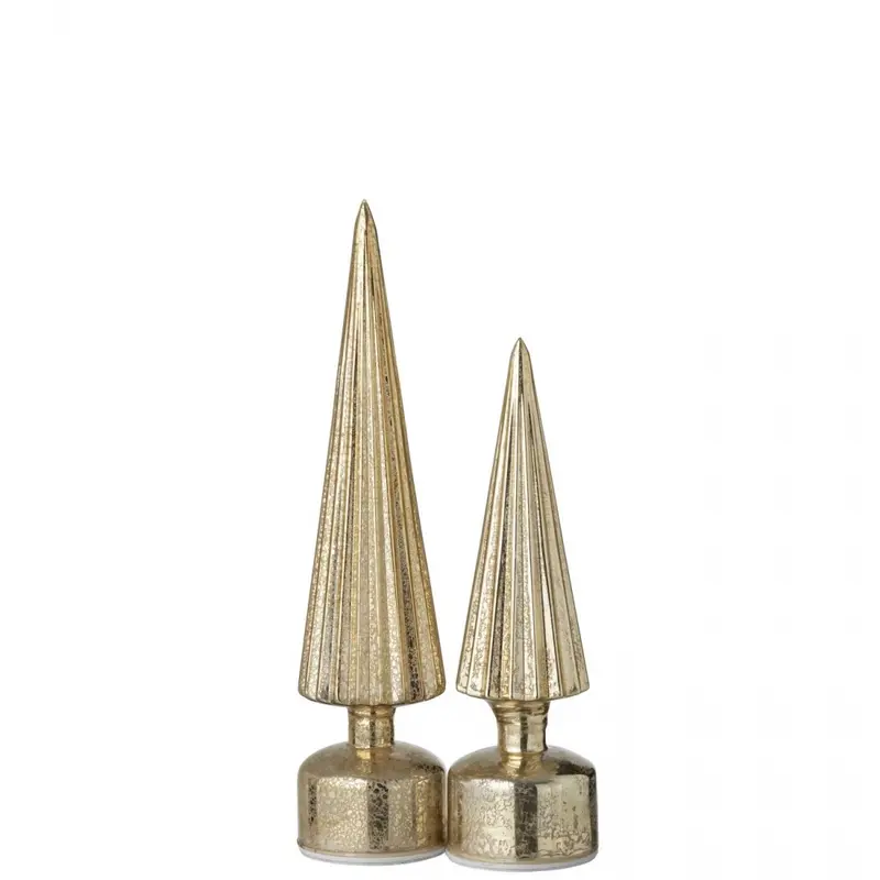 Kerstboom Led Draaiend Glas Goudkleurig Set van 2 J-Line