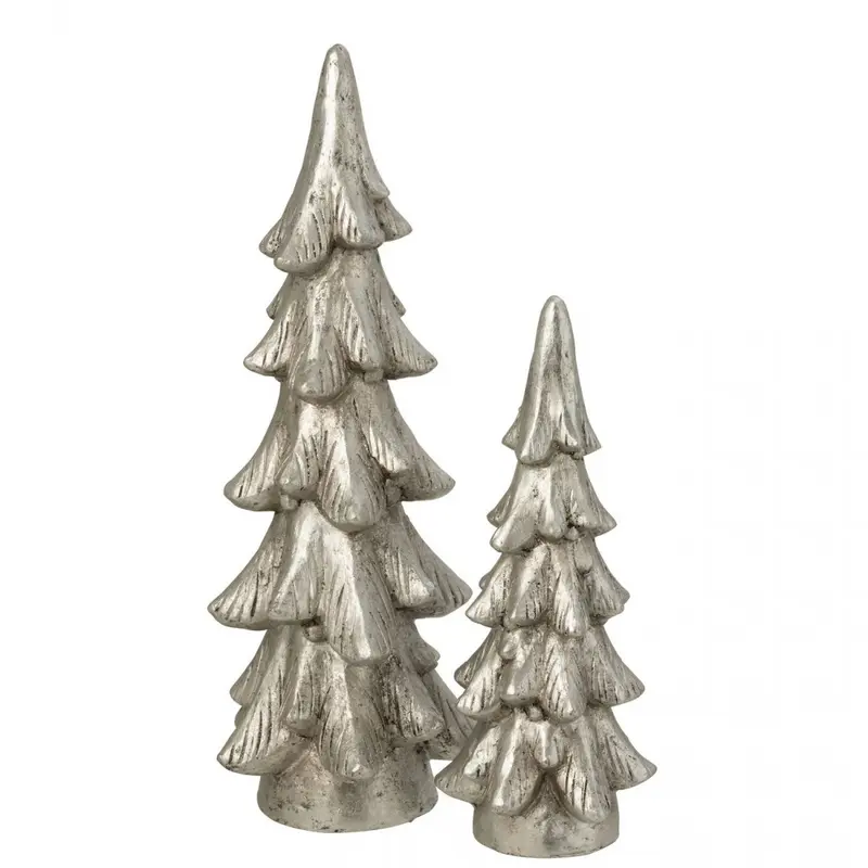 Kerstboom Op Voet Magnesium Zilverkleurig Set van 2 J-Line