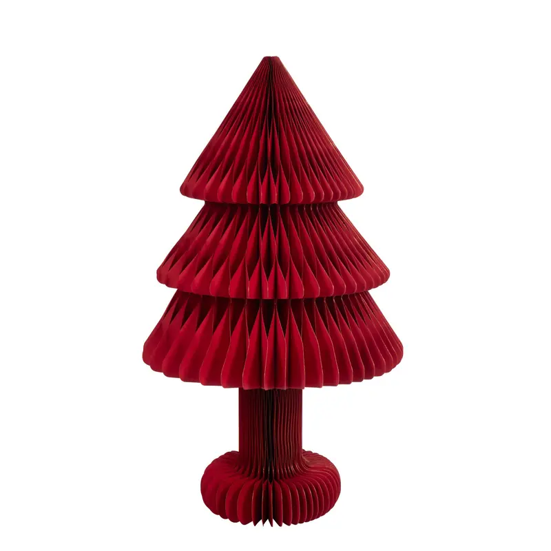 Kerstboom Vouwbaar Papier Kerstrood Large H100cm J-Line
