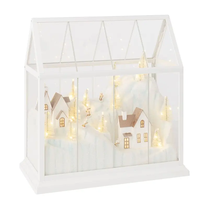 Kerstdorp Led Glas Wit/Goud Large J-Line