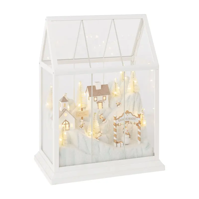 Kerstdorp Led Glas Wit/Goud Medium J-Line
