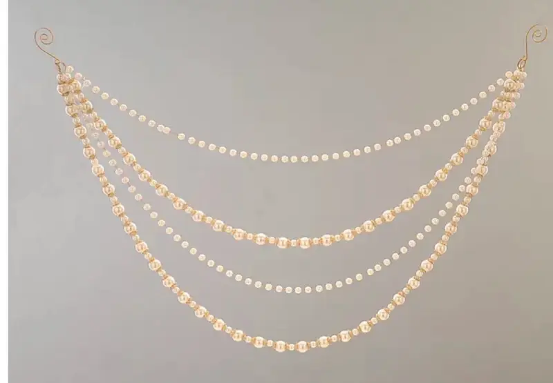 Kersthanger Ketting met Parels & Kristallen – 60 cm