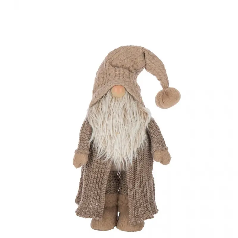Kerstman Winter Sweater Polyester Taupe/Gebroken Wit H 89cm J-Line