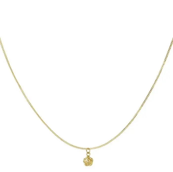Ketting Bloemenbedel goud