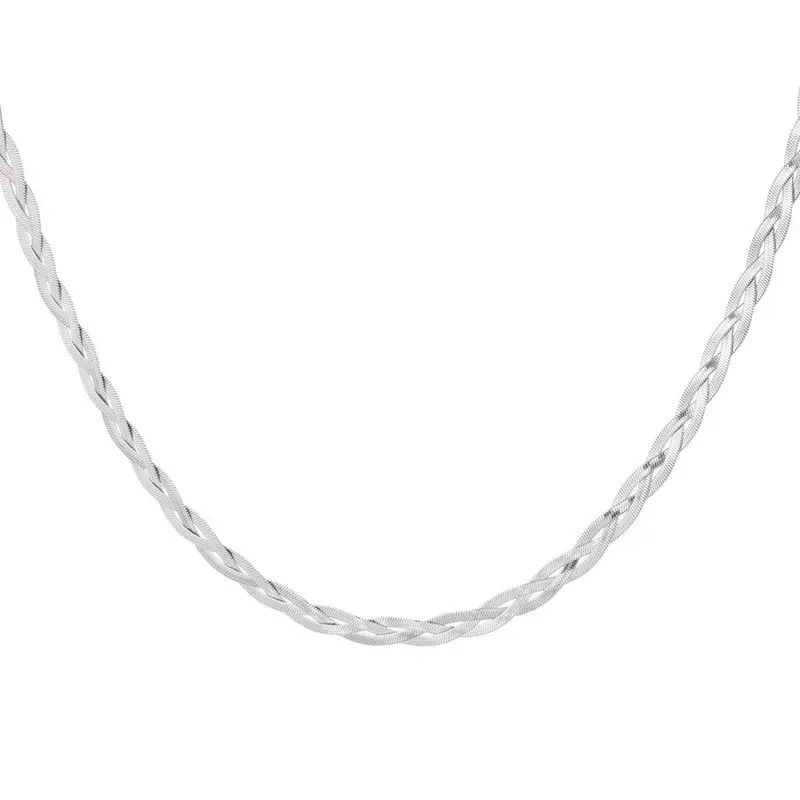 Ketting Gevlochten Banen zilver