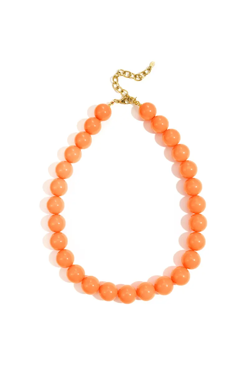 Ketting met grote kralen | Oranje