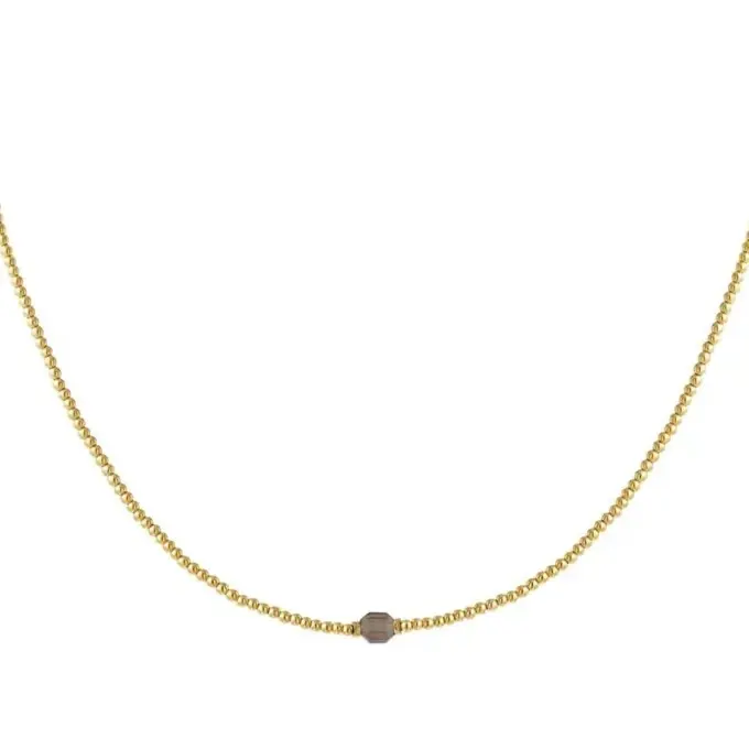 Ketting met kleurrijke steen goud