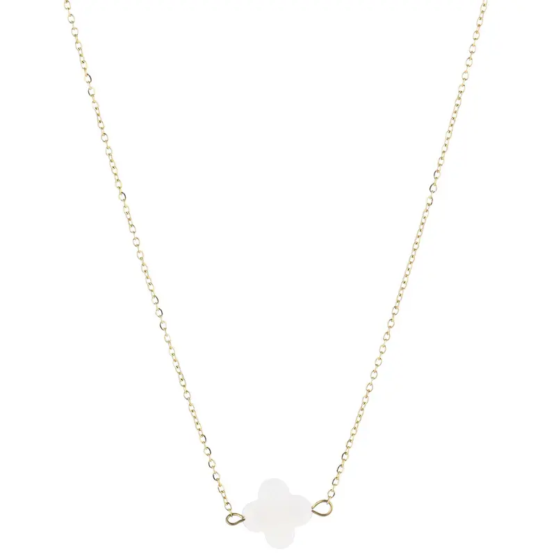 Ketting Pearl Clover goud