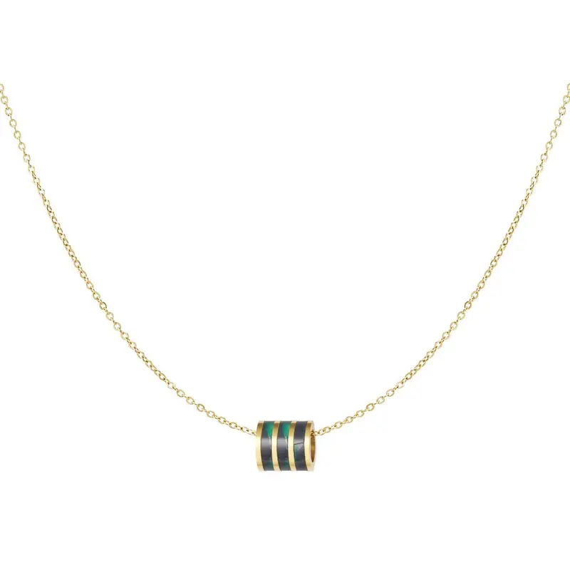 Ketting Ronde bedel goud groen