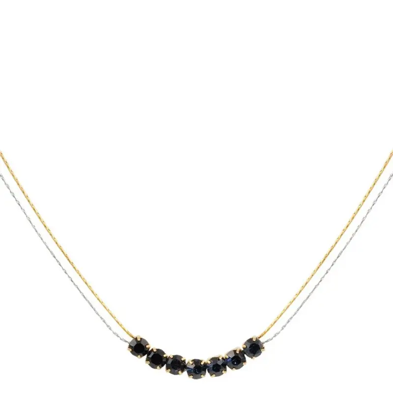 Ketting Steen goud zilver zwart