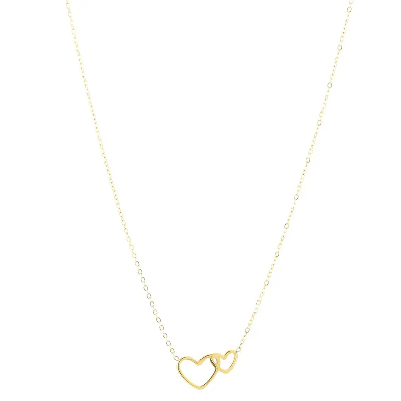 Ketting Twee Hartjes goud