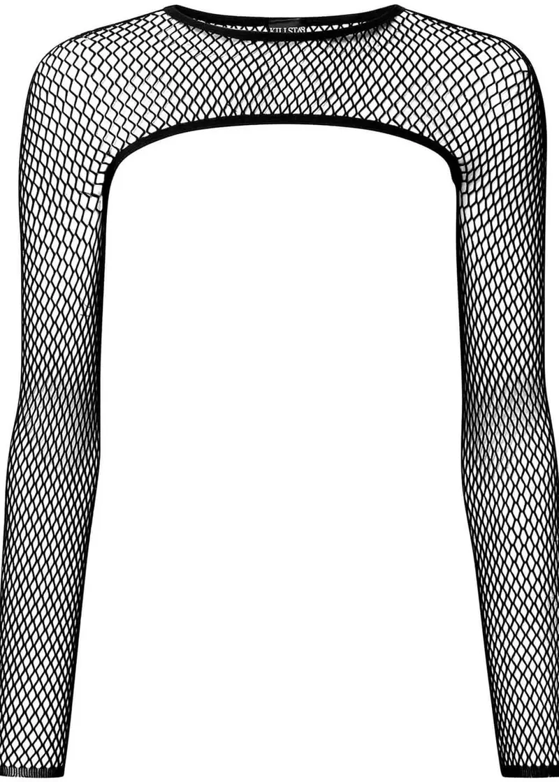 Killstar Bite Me Fishnet Bolero Black
