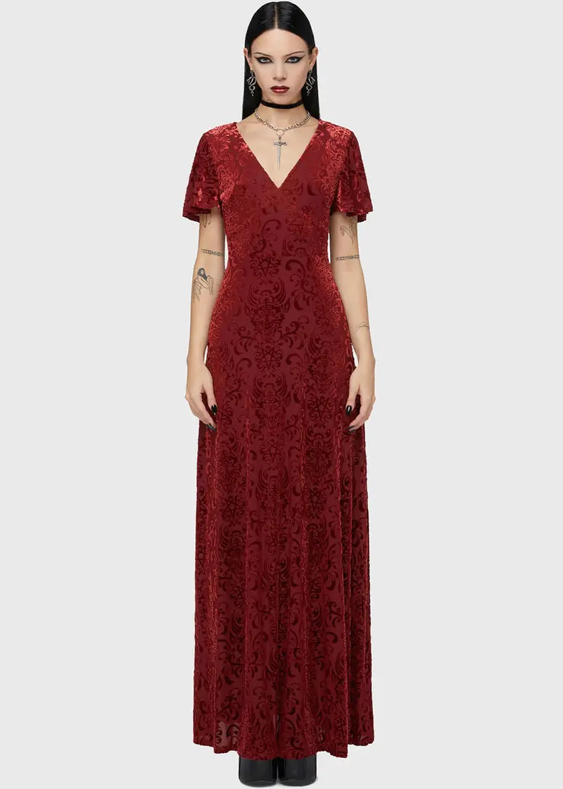 Killstar Crimson Bloodlust Red Maxi Dress