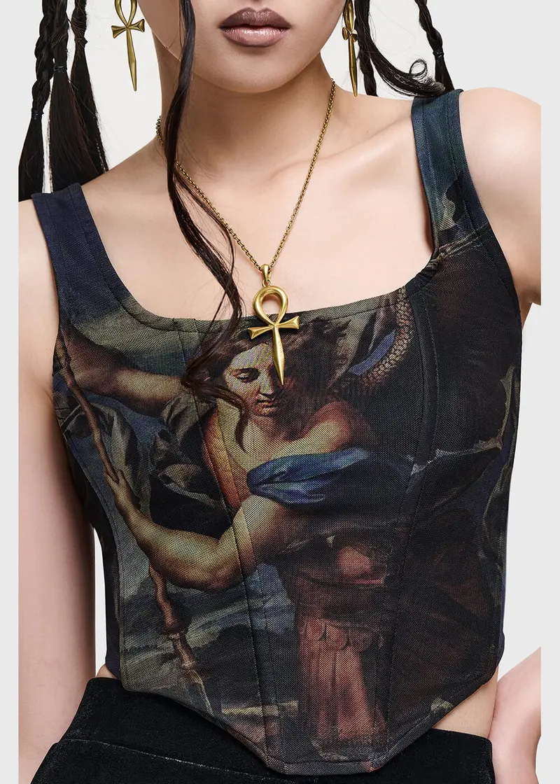 Killstar Crypt Garden Corset Top Multi
