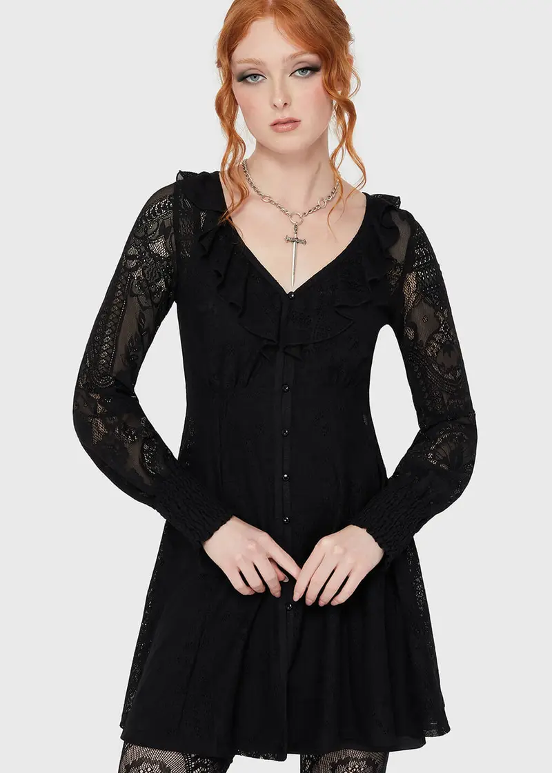 Killstar Cybele Lace Dress Black