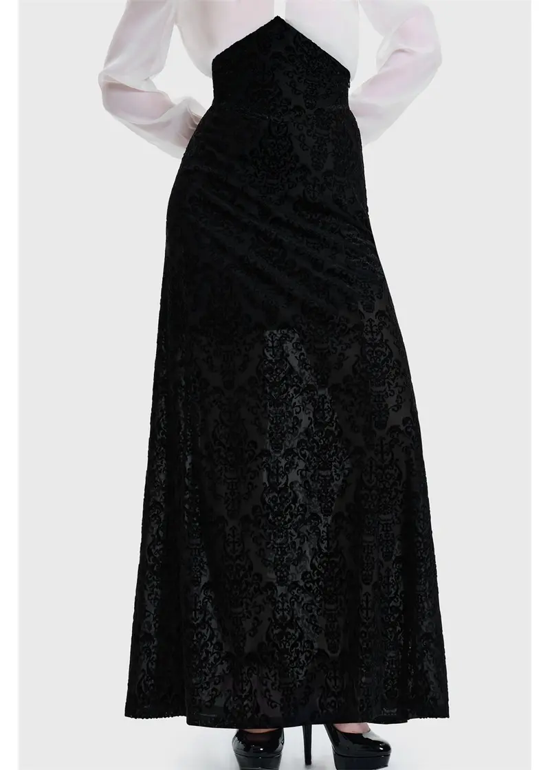 Killstar Daemon's Curse Black Maxi Skirt