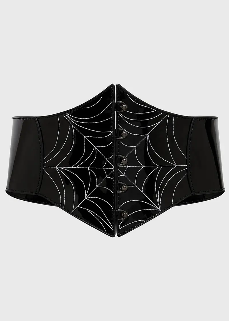 Killstar Devil's Darling Spiderweb Waist Belt Black