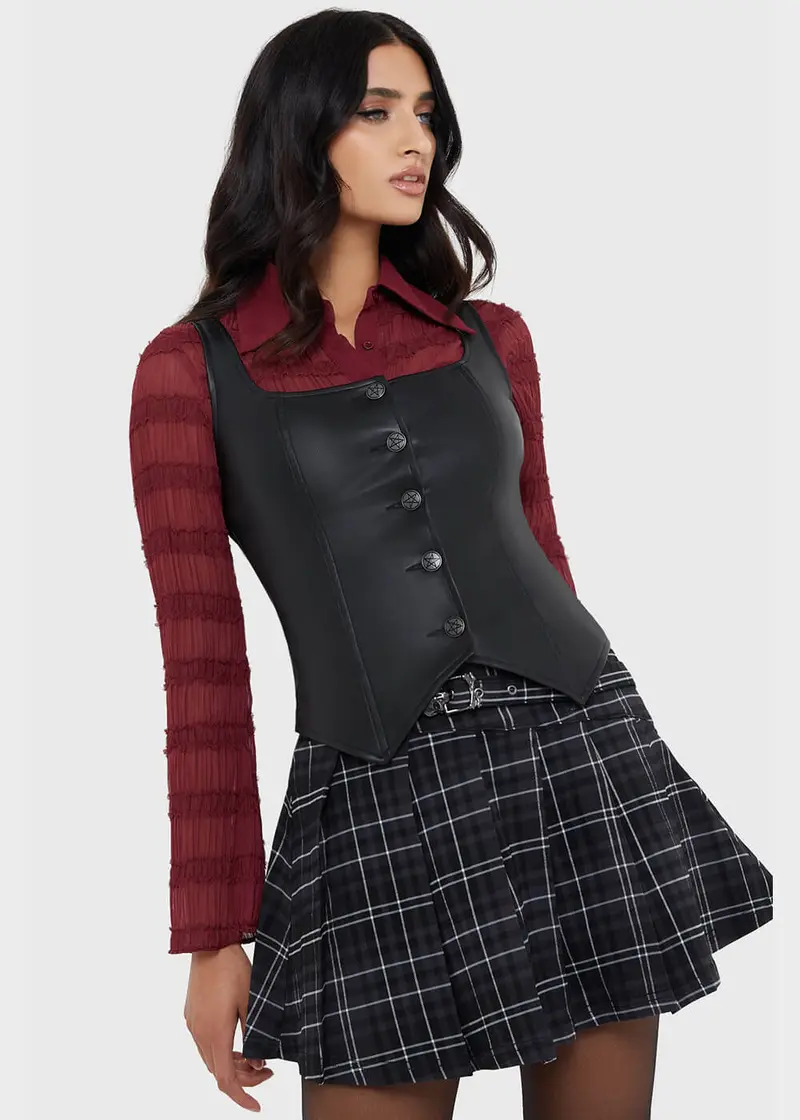 Killstar Fallen Light Mesh Top Red