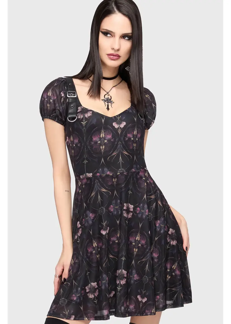 Killstar Garden Alter Mini Dress Black