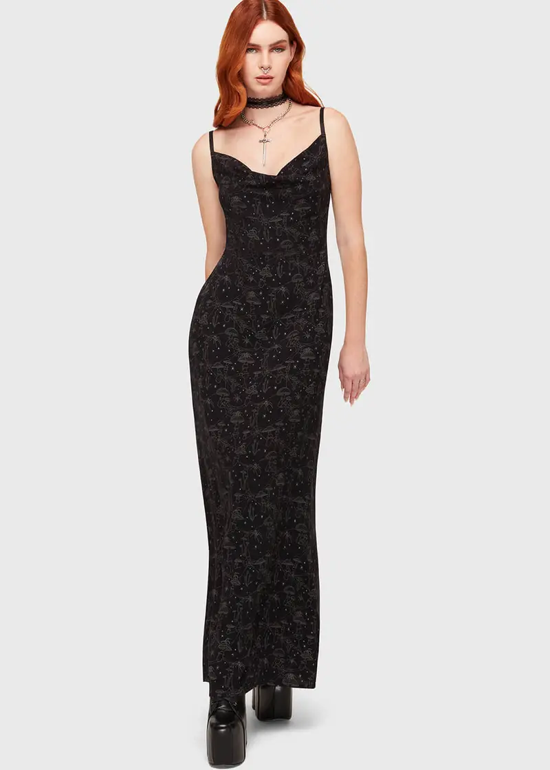 Killstar Garden Of Venom Black Maxi Dress